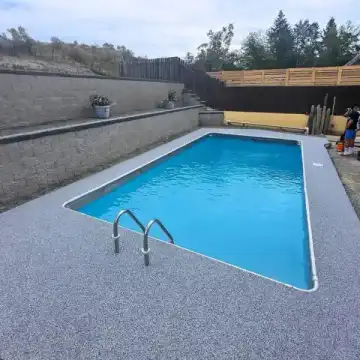 Rubber paved pool deck project