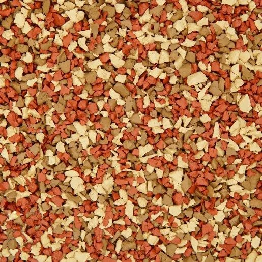 Santa Fe desert-tone rubber paving blend swatch